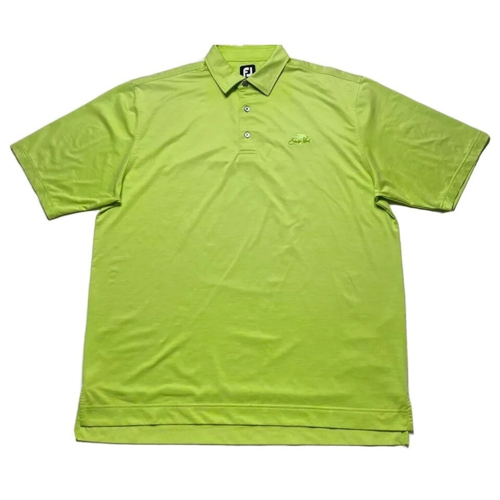 FootJoy Mens Golf Polo Shirt Size XL Shadow Wood Emb Logo Green Short Sleeve
